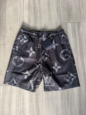 Louis Vuitton Black and White Monogram Swim Shorts